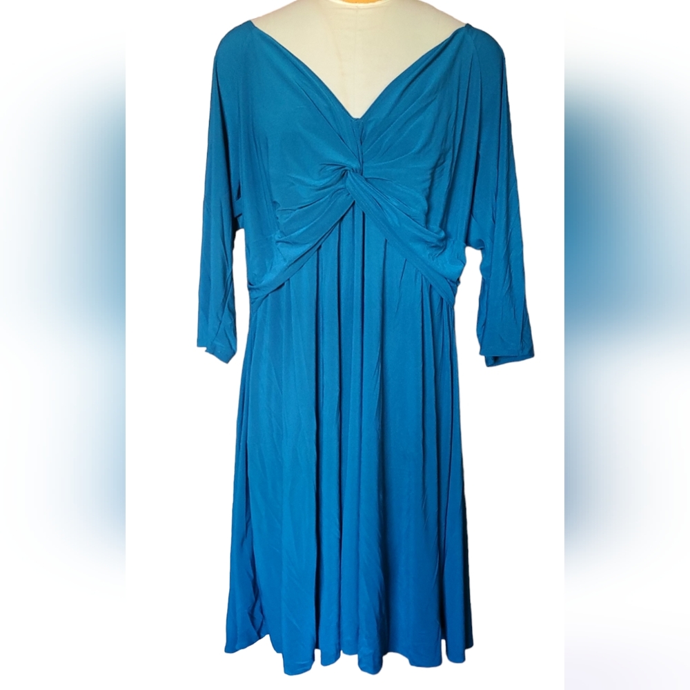 Love Squared Light Blue 3/4 Sleeve Dress 3X